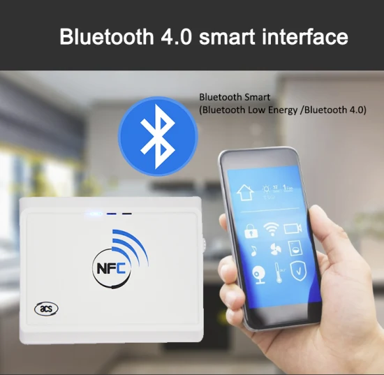 Bluetooth sin contacto USB Mini portátil 13,56 MHz NFC RFID lector de tarjetas inteligentes escritor (ACR1311U